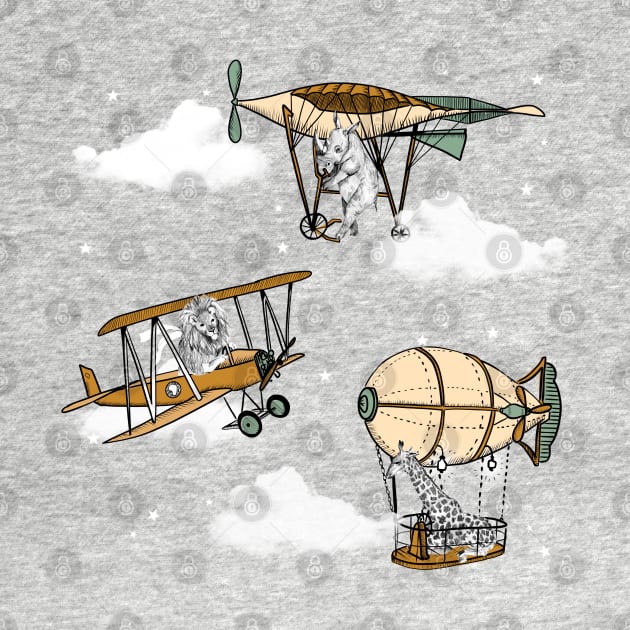 Vintage plane safari by Petit Faon Prints